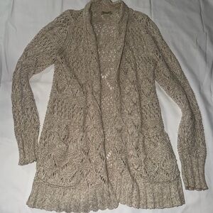 Lucky Brand Tan Knit Cardigan